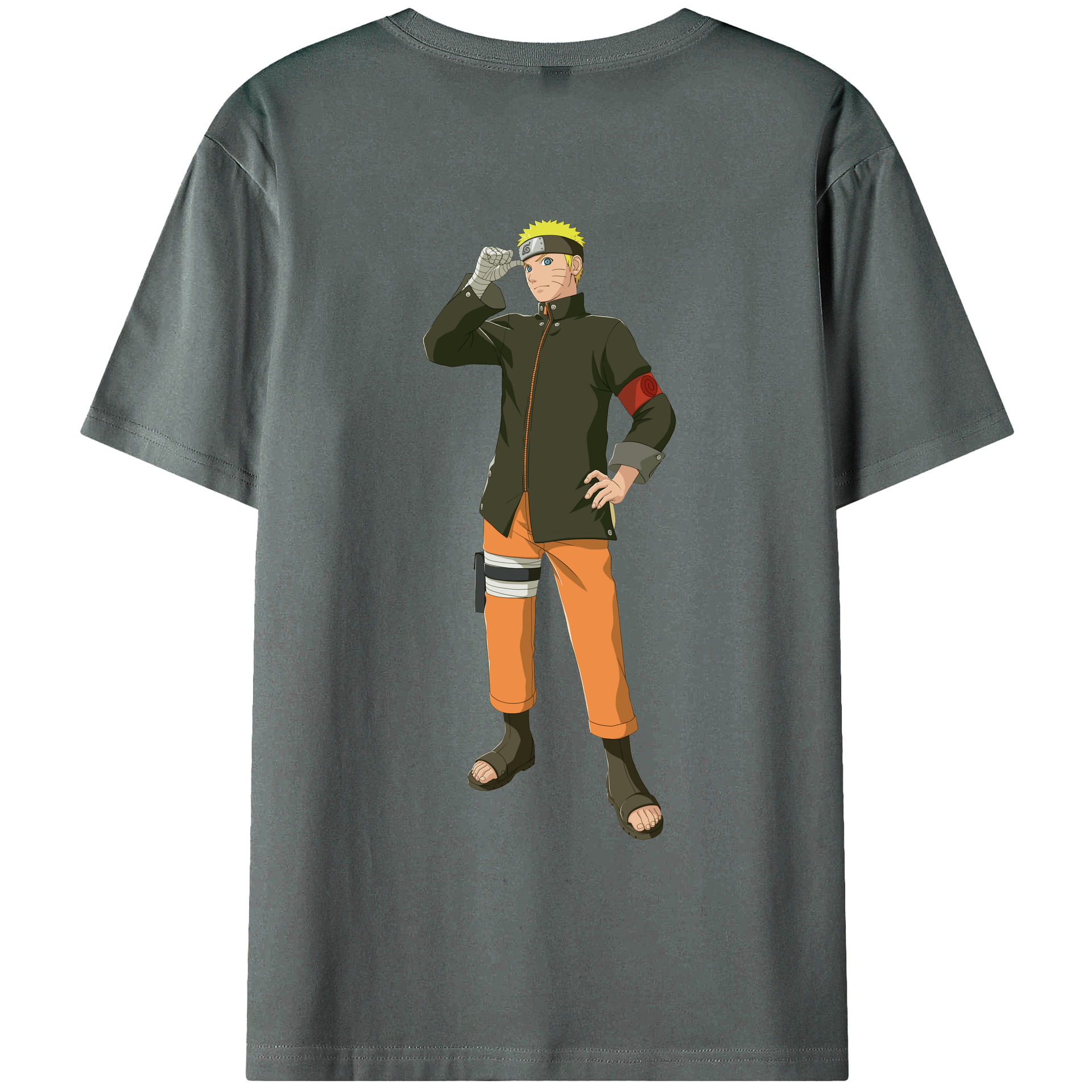 （画像用） NARUTO -ナルト- うずまき ナルト Uzumaki Naruto 綿100％ メンズ半袖Tシャツ（バックプリント） 通気性
